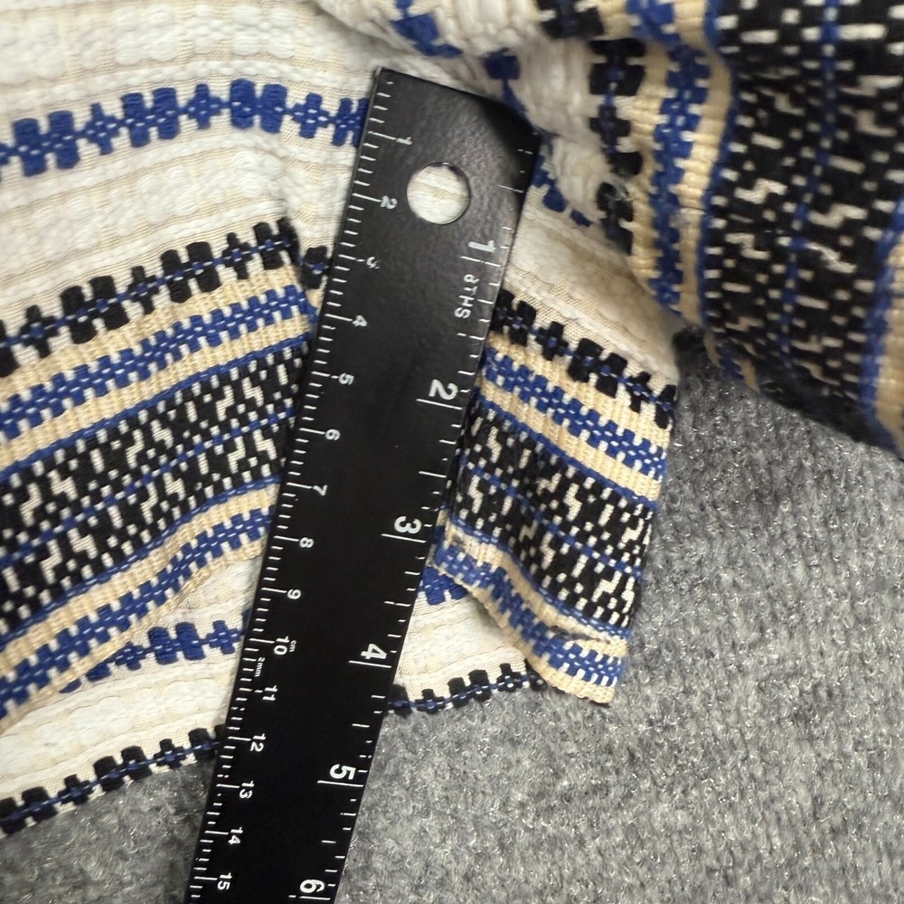 Gap Shorts Womens 12 Blue Black White Woven High Rise Side Zip Cotton Blend Boho - Picture 10 of 14